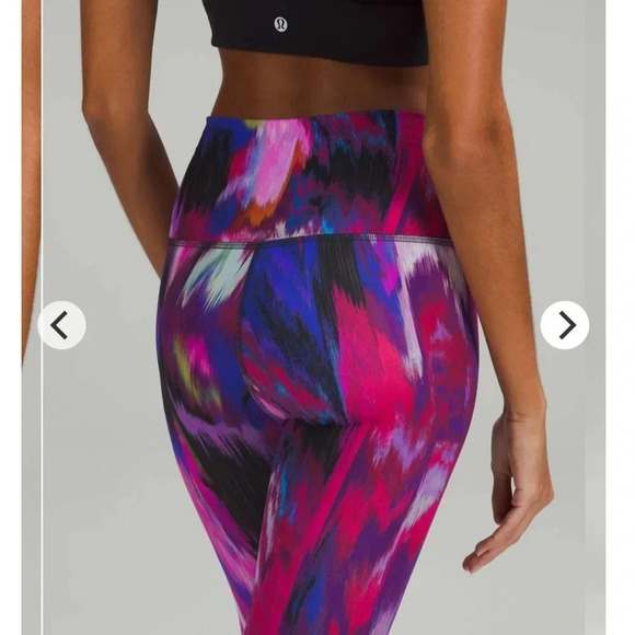 NWT!! Lululemon Wunder Train High-Rise Crop 23" - Digital Current Pink Multi - 2 - Picture 4 of 9